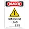 Signmission Safety Sign, OSHA Danger, 5" Height, Maximum Load Lbs, Portrait OS-DS-D-35-V-1770 - alternate 1